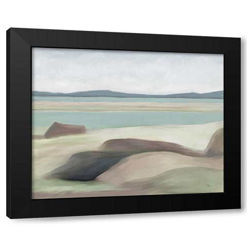Vista Beach Tide pools Black Modern Wood Framed Art Print with Double Matting by Murdock, Ramona