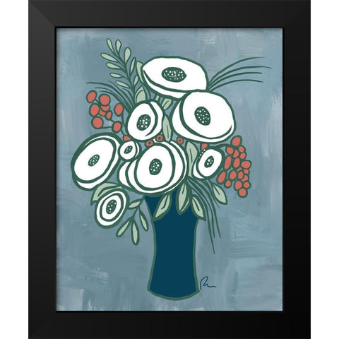 Bold Bouquet Black Modern Wood Framed Art Print by Murdock, Ramona