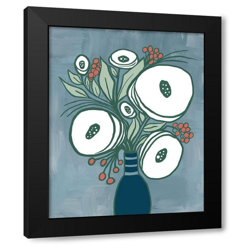 Bold Bouquet II Black Modern Wood Framed Art Print by Murdock, Ramona