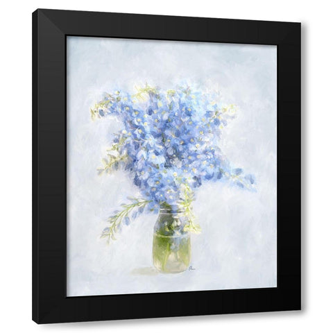 Delphinium Delight I Black Modern Wood Framed Art Print with Double Matting by Murdock, Ramona