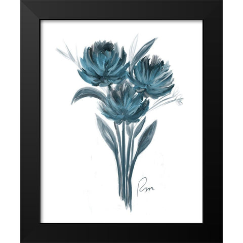 Teal Bouquet I Black Modern Wood Framed Art Print by Murdock, Ramona