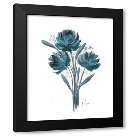 Teal Bouquet II Black Modern Wood Framed Art Print by Murdock, Ramona