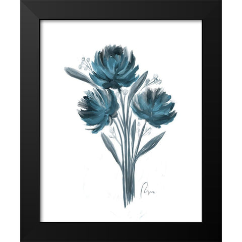 Teal Bouquet II Black Modern Wood Framed Art Print by Murdock, Ramona