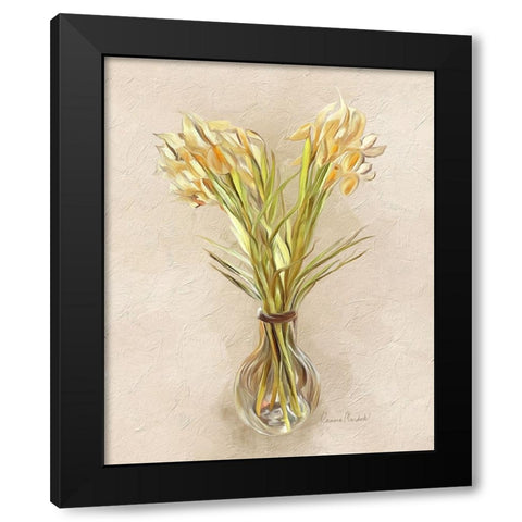 Glass of Iris Black Modern Wood Framed Art Print with Double Matting by Murdock, Ramona