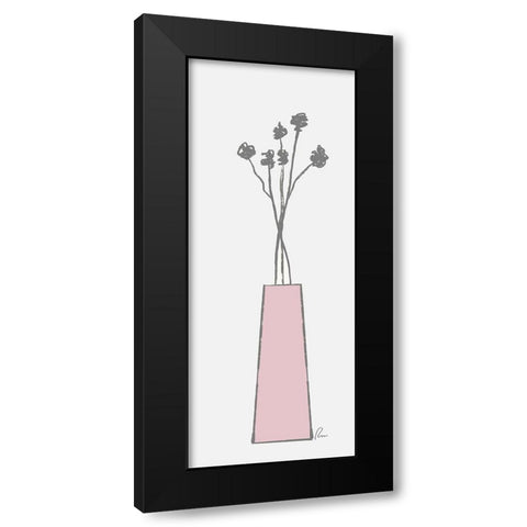 Pink Vase Black Modern Wood Framed Art Print with Double Matting by Murdock, Ramona