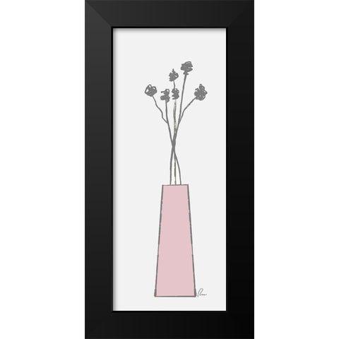 Pink Vase Black Modern Wood Framed Art Print by Murdock, Ramona