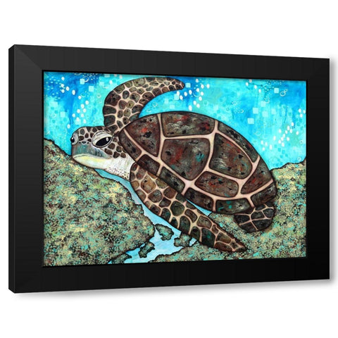 Swimming Along Black Modern Wood Framed Art Print with Double Matting by Allemand, Sue