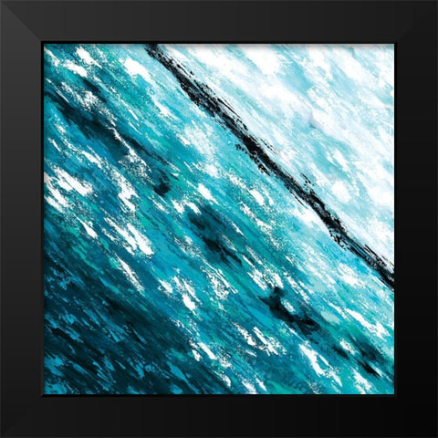 Blue Horizon Black Modern Wood Framed Art Print by Allemand, Sue