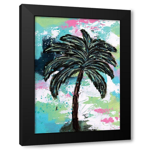 Palms II Black Modern Wood Framed Art Print with Double Matting by Allemand, Sue