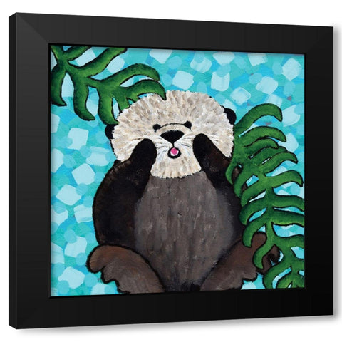 Otter Love IV Black Modern Wood Framed Art Print by Allemand, Sue