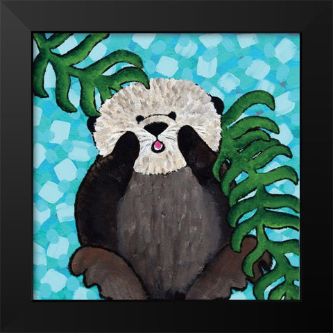 Otter Love IV Black Modern Wood Framed Art Print by Allemand, Sue