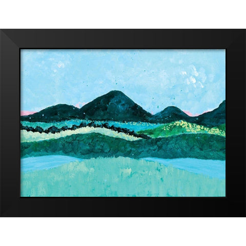 Over the Hills Black Modern Wood Framed Art Print by Allemand, Sue