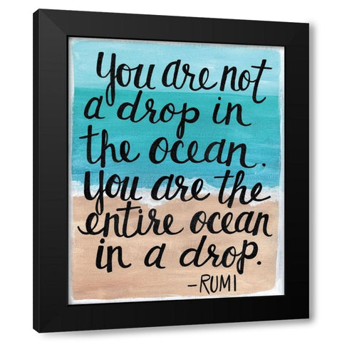 Drop in the Ocean Black Modern Wood Framed Art Print by Allemand, Sue