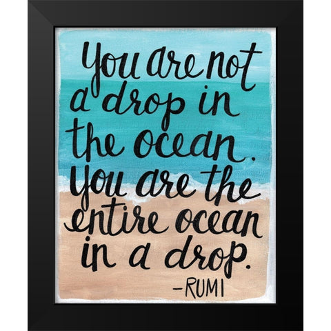 Drop in the Ocean Black Modern Wood Framed Art Print by Allemand, Sue