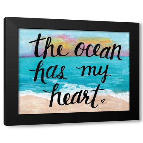 Ocean Has My Heart Black Modern Wood Framed Art Print by Allemand, Sue