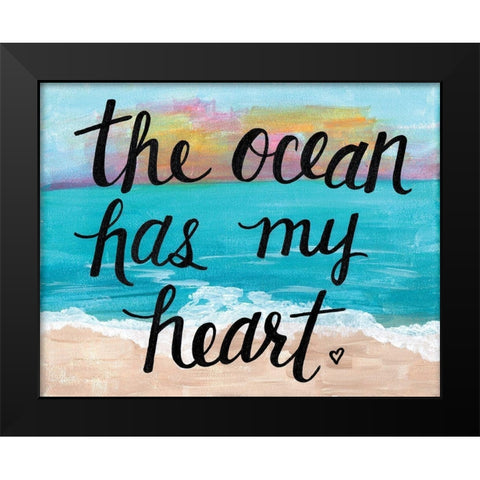 Ocean Has My Heart Black Modern Wood Framed Art Print by Allemand, Sue