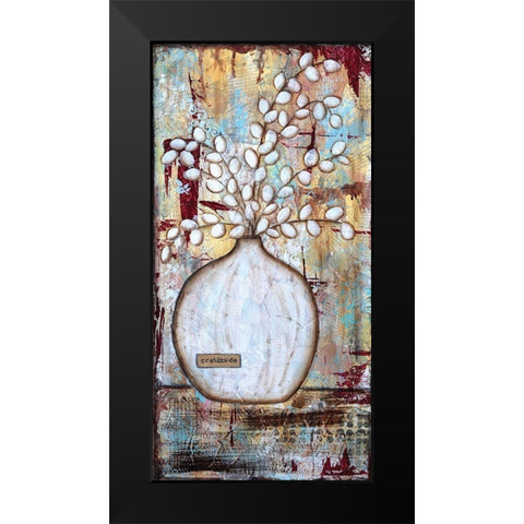 Gratitude Vase Black Modern Wood Framed Art Print by Allemand, Sue