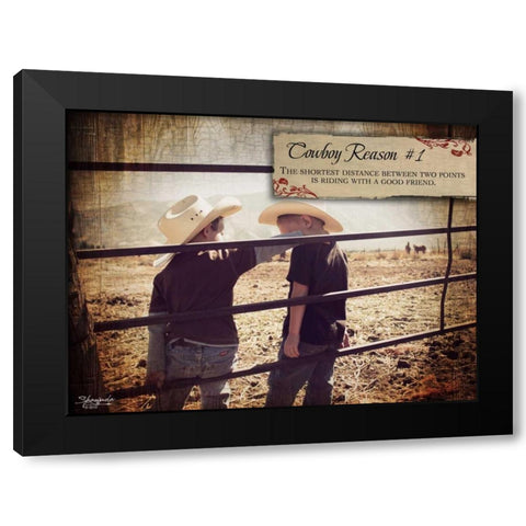 Cowboy Reason I Black Modern Wood Framed Art Print with Double Matting by Eva, Shawnda