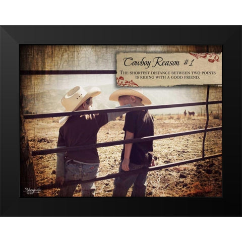 Cowboy Reason I Black Modern Wood Framed Art Print by Eva, Shawnda