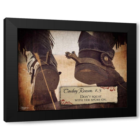 Cowboy III Black Modern Wood Framed Art Print with Double Matting by Eva, Shawnda