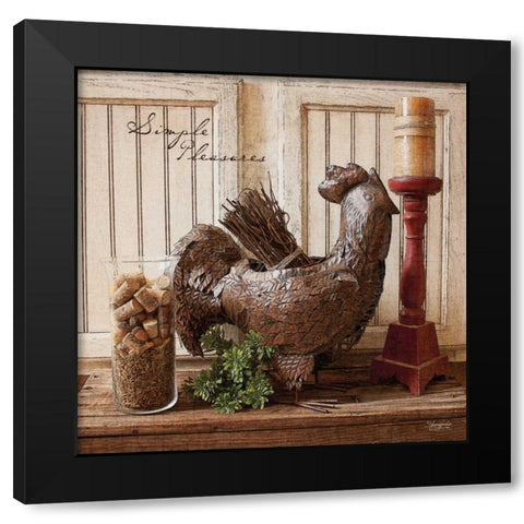 Simple Pleasures Black Modern Wood Framed Art Print with Double Matting by Eva, Shawnda