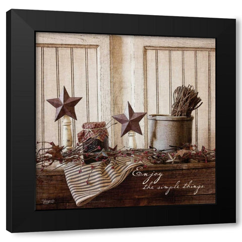 Enjoy the Simple Things Black Modern Wood Framed Art Print with Double Matting by Eva, Shawnda