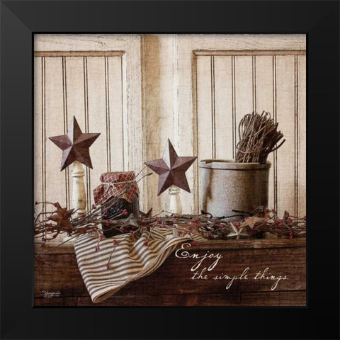 Enjoy the Simple Things Black Modern Wood Framed Art Print by Eva, Shawnda