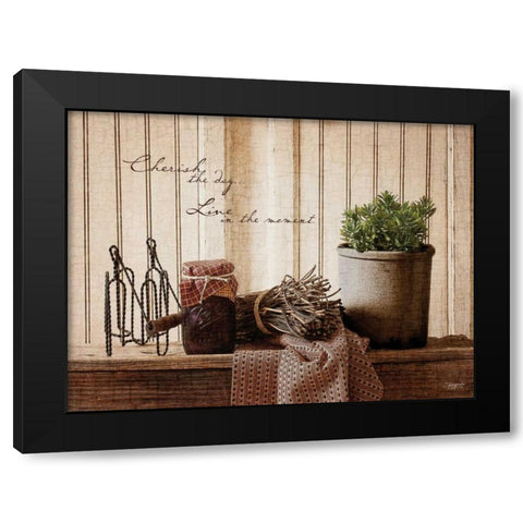 Cherish the Day Black Modern Wood Framed Art Print with Double Matting by Eva, Shawnda