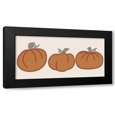 Pumpkins Black Modern Wood Framed Art Print by Dicks, Stephanie