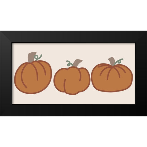 Pumpkins Black Modern Wood Framed Art Print by Dicks, Stephanie