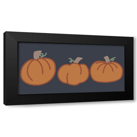 Pumpkins II Black Modern Wood Framed Art Print with Double Matting by Dicks, Stephanie