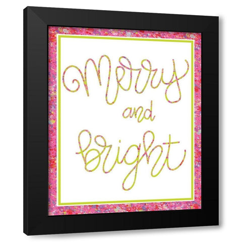 Merry and Bright Black Modern Wood Framed Art Print with Double Matting by Dicks, Stephanie