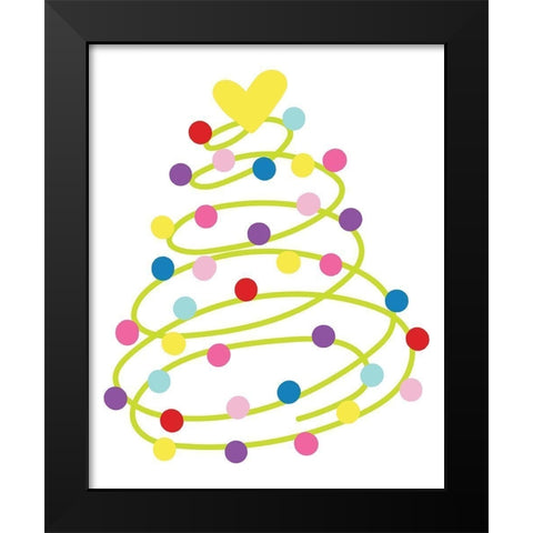 Holiday Tree Black Modern Wood Framed Art Print by Dicks, Stephanie