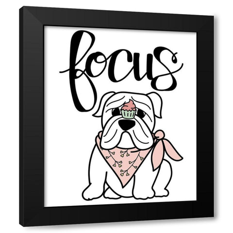 Focus Frenchie Black Modern Wood Framed Art Print with Double Matting by Dicks, Stephanie