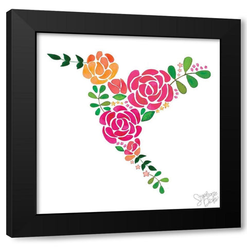 Hummingbird I Black Modern Wood Framed Art Print with Double Matting by Dicks, Stephanie