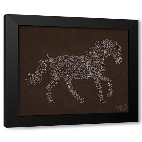 Horse Black Modern Wood Framed Art Print with Double Matting by Dicks, Stephanie