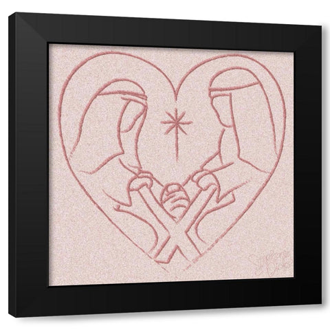 Blush Nativity Black Modern Wood Framed Art Print by Dicks, Stephanie