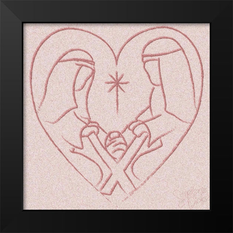 Blush Nativity Black Modern Wood Framed Art Print by Dicks, Stephanie