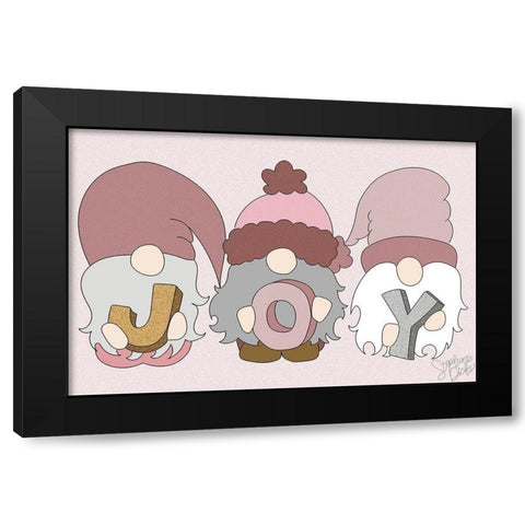 Joy Black Modern Wood Framed Art Print by Dicks, Stephanie