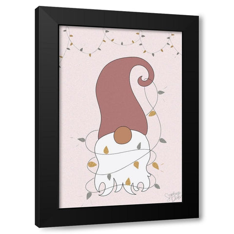 Gnome Black Modern Wood Framed Art Print with Double Matting by Dicks, Stephanie