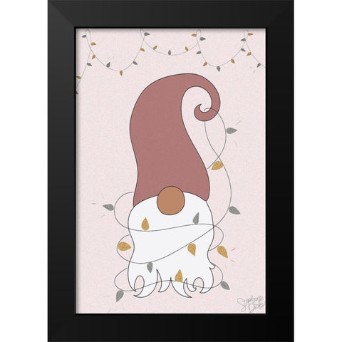 Gnome Black Modern Wood Framed Art Print by Dicks, Stephanie