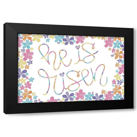 He is Risen Black Modern Wood Framed Art Print with Double Matting by Dicks, Stephanie