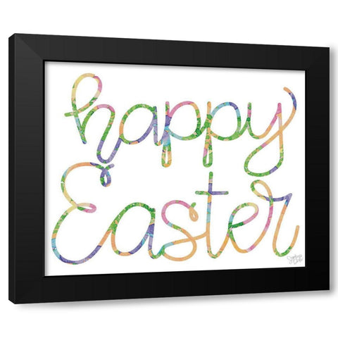 Happy Easter Black Modern Wood Framed Art Print by Dicks, Stephanie