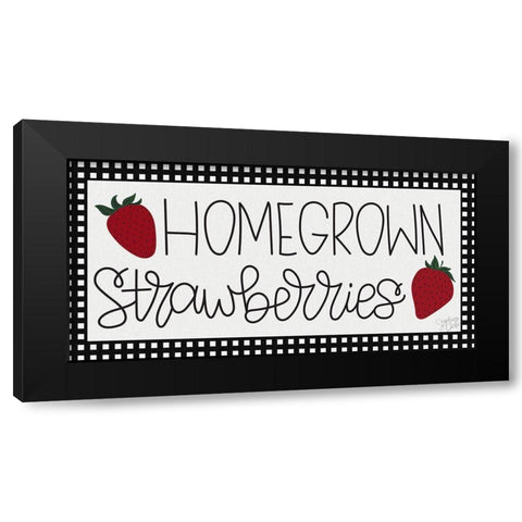 Homegrown Strawberries Black Modern Wood Framed Art Print with Double Matting by Dicks, Stephanie