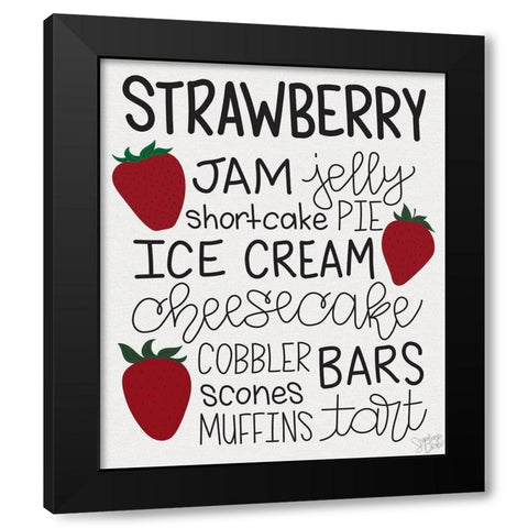 Strawberry Jam Black Modern Wood Framed Art Print with Double Matting by Dicks, Stephanie
