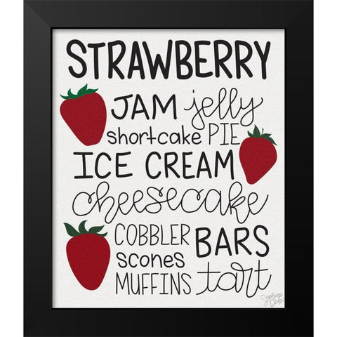 Strawberry Jam Black Modern Wood Framed Art Print by Dicks, Stephanie