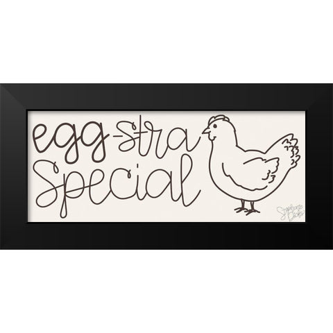 Egg-stra Special Black Modern Wood Framed Art Print by Dicks, Stephanie