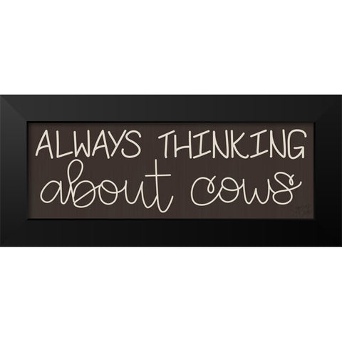 Cows Black Modern Wood Framed Art Print by Dicks, Stephanie