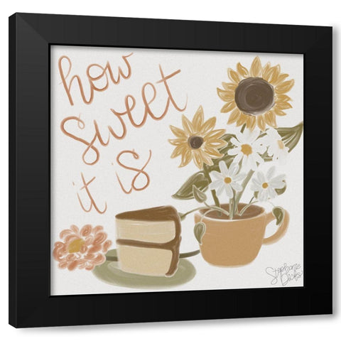 How Sweet Black Modern Wood Framed Art Print with Double Matting by Dicks, Stephanie