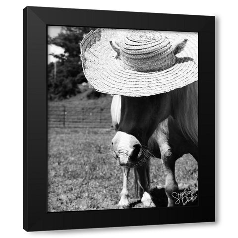 Mini Horse IV Black Modern Wood Framed Art Print with Double Matting by Dicks, Stephanie